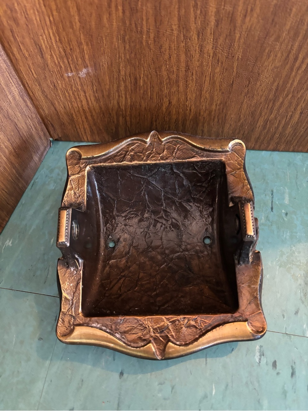Vintage Amerock toilet paper holder recessed brass bronze